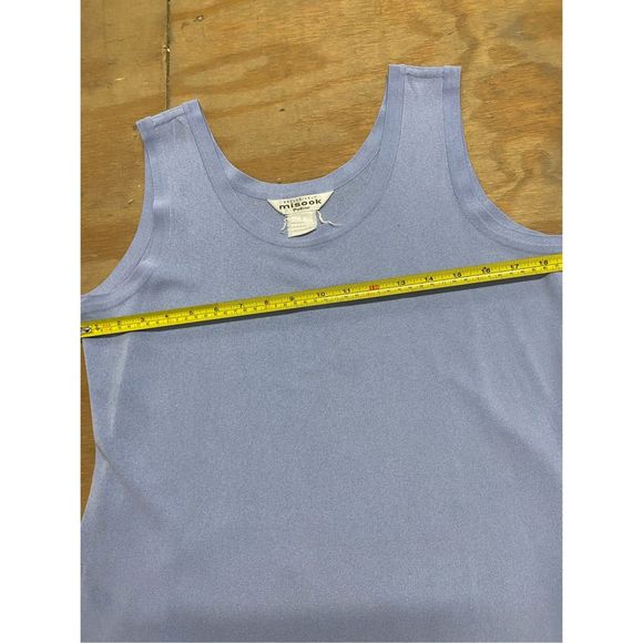 Misook Scoop Tank, Corn Flower Blue Top, Size Large, MSRP $188 - Picture 7 of 9